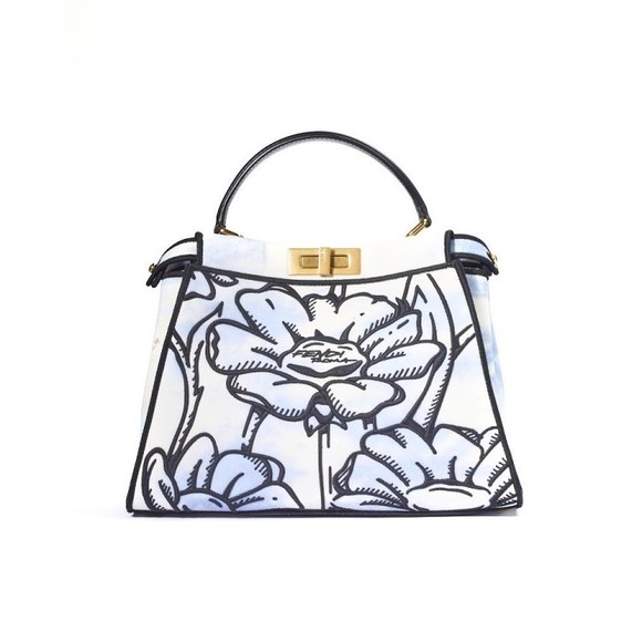 Fendi Peekaboo Medium Flower Clouds Light Blue - vintage - Picture 1 of 1